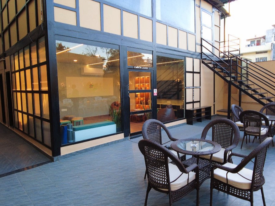 Hostel outside seating